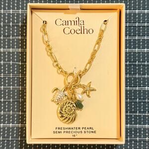 NEW | Camila Coelho | Freshwater Pearl & Semi-Precious Stone Nautical Necklace